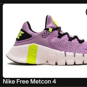 Nike Metcon 4 Lilac and Neon - woman size 8